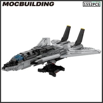 MOC építőelemek F-14 Tomcat repülőgép modell Katonai sorozat Repülőgép DIY építőelemek Kreatív összeszerelési kollekció játékok Születésnapi ajándékok