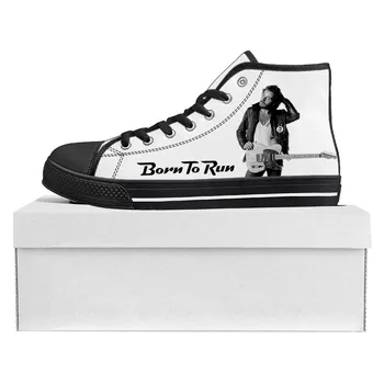 Futásra született Magas csúcs Kiváló minőségű Bruce Springsteen tornacipők Férfi női tinédzser vászon tornacipő Alkalmi pár cipő egyedi cipő