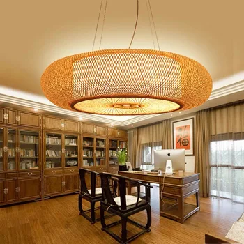 Modern bambusz medál könnyű Kínai stílusú függő világítás Bambusz függőlámpák nappalihoz Étkező világítás Otthoni dekoráció