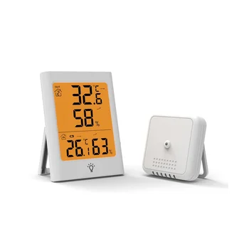 Elektronikus digitális kijelző Hőmérő Beltéri és kültéri hőmérséklet és páratartalom mérő Időjárás óra fehér