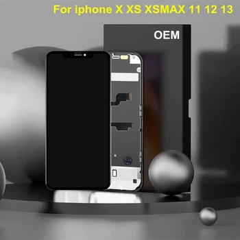 OEM LCD érintőképernyő digitalizáló iPhone 11 XSMax 12 Mini készülékhez OEM Pantalla puha OLED LCD kijelző iPhone X XS XR 11 Pro 13 készülékhez