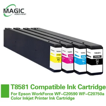 T8581 T8582 T8583 T8584 Tintapatronnal kompatibilis az Epson WorkForce WF-C20590 WF-C20750a színes tintasugaras nyomtató tintapatronnal