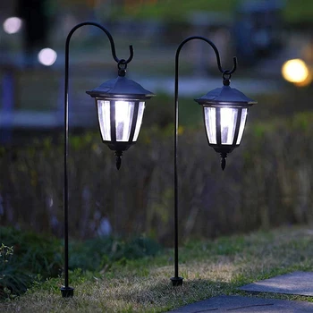 Függesztett napelemes lámpák Kettős felhasználású pásztorhorog lámpák Kültéri napelemes buszlámpák 8Shepherd horgokkal, 8 darabos