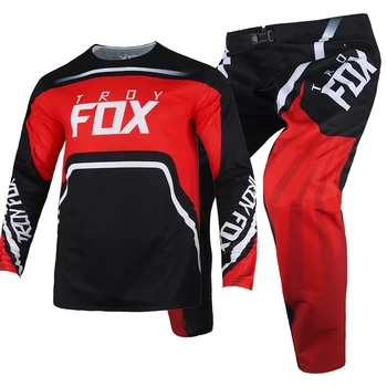 piros/fekete MX 360 motocross meznadrág comb 2023 sebességváltó készlet Honda motorkerékpárhoz MTB kerékpár hegyi kerékpár utcai motoros ruha