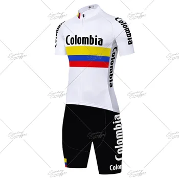 Nyári férfi kolumbiai kerékpáros skinsuit egyrészes 9D gyors száraz rövid ujjú ciclismo ropa hombre triatlon ruha