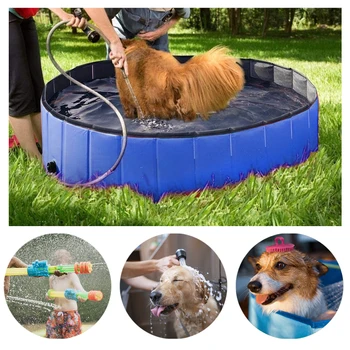 Állatfürdő Úszókád kutyáknak Macskák Gyerek kutyamedence Kisállat medence Összecsukható fürdőmedence Összecsukható kutyamedence