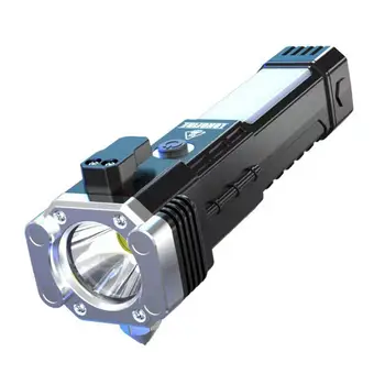 USB töltő zseblámpa Autó biztonsági zseblámpa erős mágneses újratölthetővel Vészhelyzeti életmentő lámpa ablaktörő fáklya