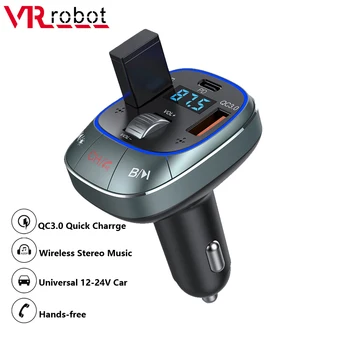 VR robot Bluetooth FM adó Autó MP3 lejátszó sztereó vezeték nélküli kihangosító autó készlet támogatás U lemez QC3.0 +20W PD gyorstöltés
