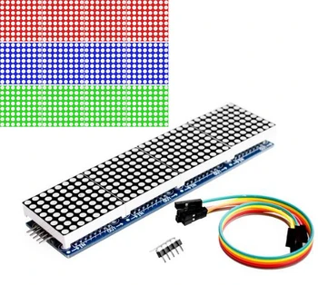 MAX7219 pontmátrix modul 4 mikrokontrollerhez egy kijelzőben, 5P vonallal