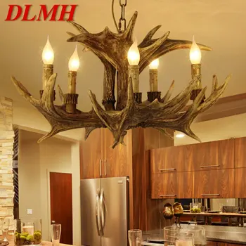 DLMH Modern agancs csillár lámpa LED kreatív retro műgyanta függőlámpa lámpatestek otthoni nappalihoz étkező bár Kávéház