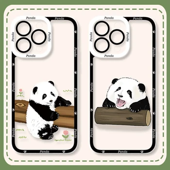 Cartoon Panda telefontok Huawei P30 Pro P10 Plus P20 P40 Lite P50 Y9 Prime 2019 P30Lite P50Pro puha szilikon átlátszó tok
