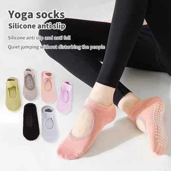 1Pár csúszásmentes jóga zokni nőknek Pilates Balett tánc zokni Sport zokni edzőterem Edzőcipő Futófogás zokni