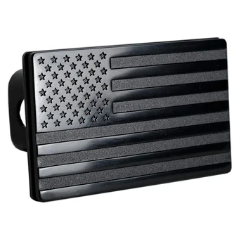 Amerikai zászló vonóhorogfedele - fém USA zászló pótkocsi vonóhorog fedele-hazafias zászló dugó vonóhorogfedél (2 hüvelykes vevőkészülékekhez illeszkedik)