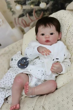 18 hüvelykes 3D festett bőr rét kézzel készített Bebe újjászületett baba teljes test szilikon vinil Bebe újjászületett baba hasonló ruhákkal