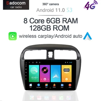 360 kamera Carplay 6G + 128G Android 10.0 autó DVD lejátszó GPS WIFI Bluetooth 5.0 RDS rádió a Mitsubishi Mirage Attrage 2012-2018