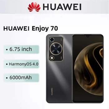 HUAWEI Enjoy 70 okostelefon 6,75 hüvelykes 128GB/256GB ROM 50MP kamera Mobiltelefonok HarmonyOS 4.0 6000mAh akkumulátor mobiltelefonok