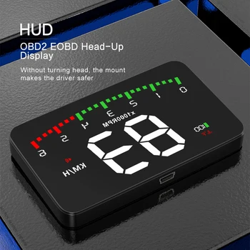 OBDHUD A900 szélvédő-vetület HUD autó OBD2 Head Up kijelző elektronikus sebességmérő Automatikus tartozékok támogatása Túlsebesség riasztás