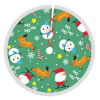 Karácsonyfa szoknyahuzat dekorációk 36 hüvelykes HO hópehely hóember karácsony egyedi fa gallér szoknya padlószőnyeghez Otthoni dekoráció