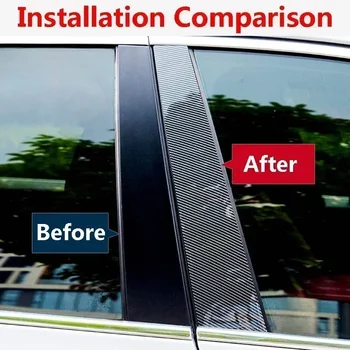 6Pcs Autóoszlop oszlopok Ajtó ablak burkolat Szénszálas fekete Autóoszlop matricák Chevrolet Malibu 2016-2024