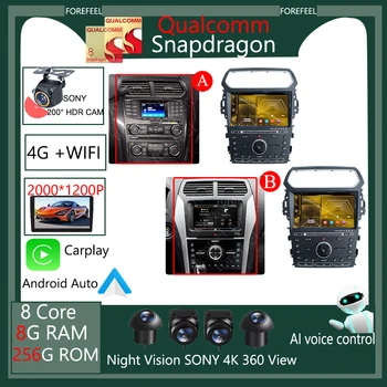 Qualcomm Carplay videó Android a Ford Explorer 5 2011 - 2019Car Head Unit multimédia lejátszó GPS navigáció 2Din DVD QLED WIFI