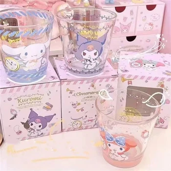 Cinnamoroll üveg vizes csésze My Melody Kuromi Sanrio Kawaii rajzfilm anime diák háztartás dekoráció hordozható lány karácsonyi ajándék