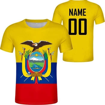 Egyéni Bármilyen névszám ECUADOR póló ECU póló Nation zászló spanyol Ecuadori futball pólók férfiaknak Női felsők
