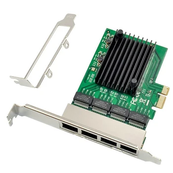 RJ-45 4 portos Ethernet szerver adapter Gigabit hálózati kártya PCI-E X1 interfész