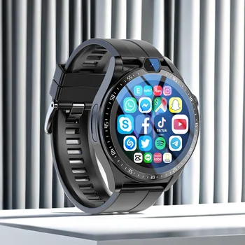 Ajeger 4G LTE Smart Watch Men RAM 4GB ROM 128GB Android 9.0 Smartwatch 1000 mAh GPS WIFI Videohívás Dual Camera Heartrate Sport