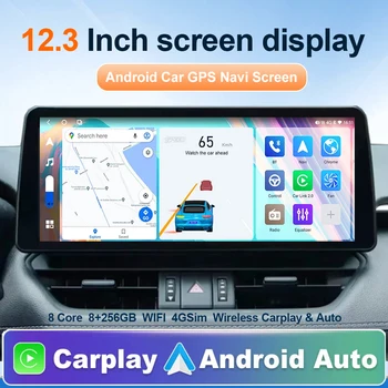 12.3 hüvelykes Android 13 Auto Carplay képernyő Toyota RAV4 XA50 2018 2019 2020 autós multimédia videolejátszó GPS navigációs rádió