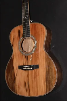 all solid európai applewood gitár OMJM egyedi kézzel készített tömör OM 14 frets alma fa akusztikus elektromos gitár