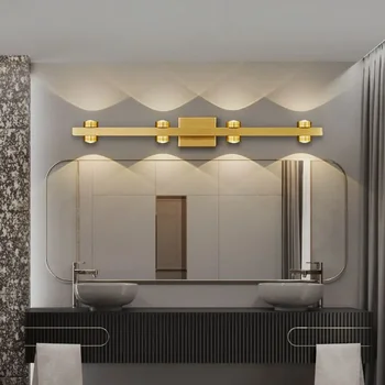 északi arany réz Fürdőszoba fali lámpa hálószoba Nappali háttérfal Modern minimalista mosdó tükör szekrény lámpa