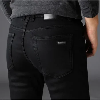 Férfi Classic Advanced Fashion Brand Jeans Jean Homme Man puha sztreccs fekete motoros Masculino farmer nadrág férfi nadrág overallok